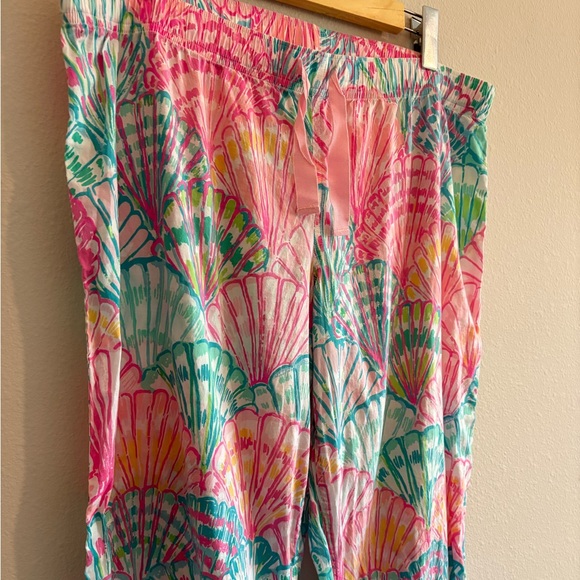 Lilly Pulitzer Pajama Pants Loose-Fit Cotton ‘Oh Shello’ Women’s XL Vacation - Picture 4 of 8
